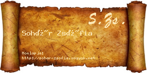 Sohár Zsófia névjegykártya