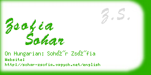 zsofia sohar business card